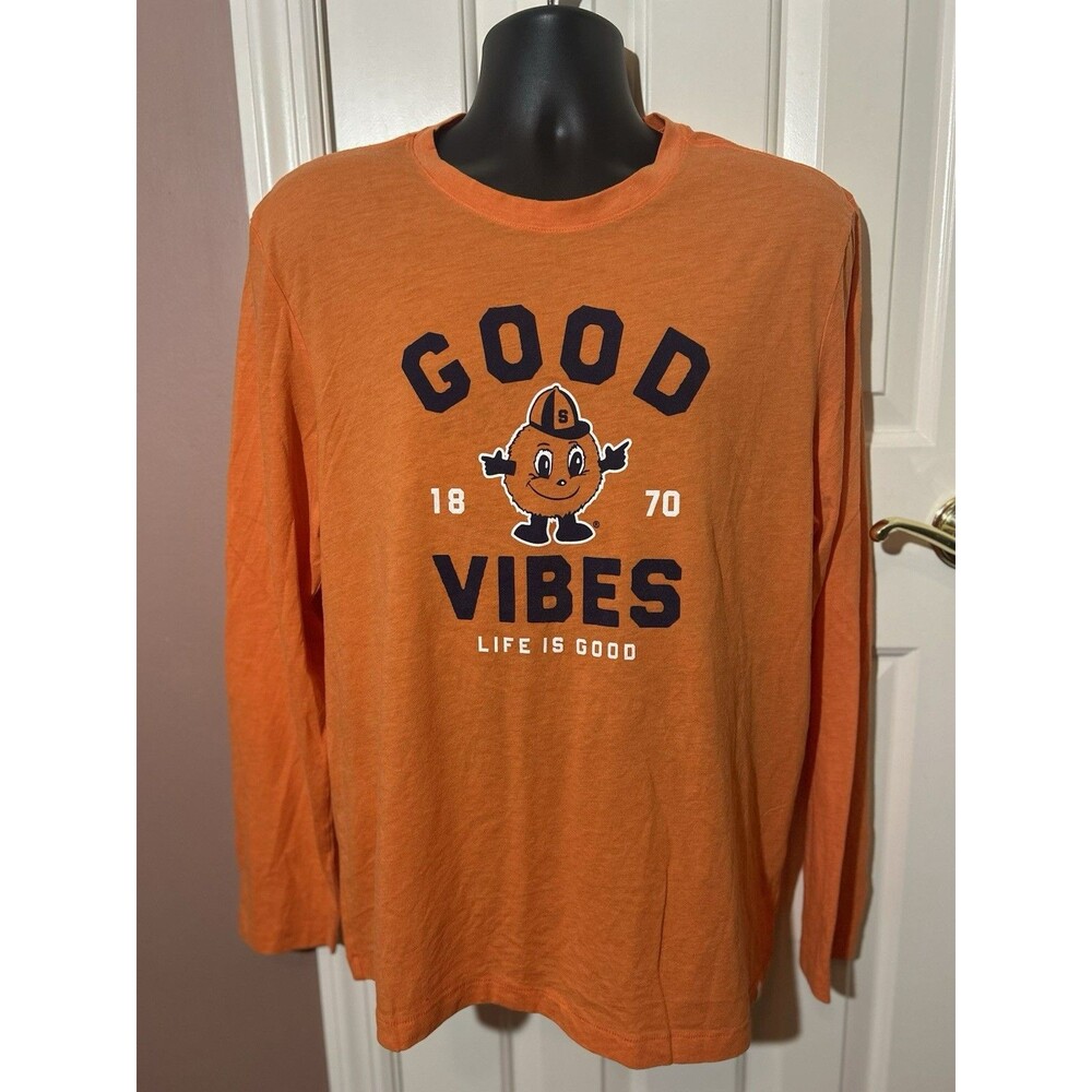 Life Is Good Cool Tee Mens Large Syracuse Good Vibes Long Sleeve
